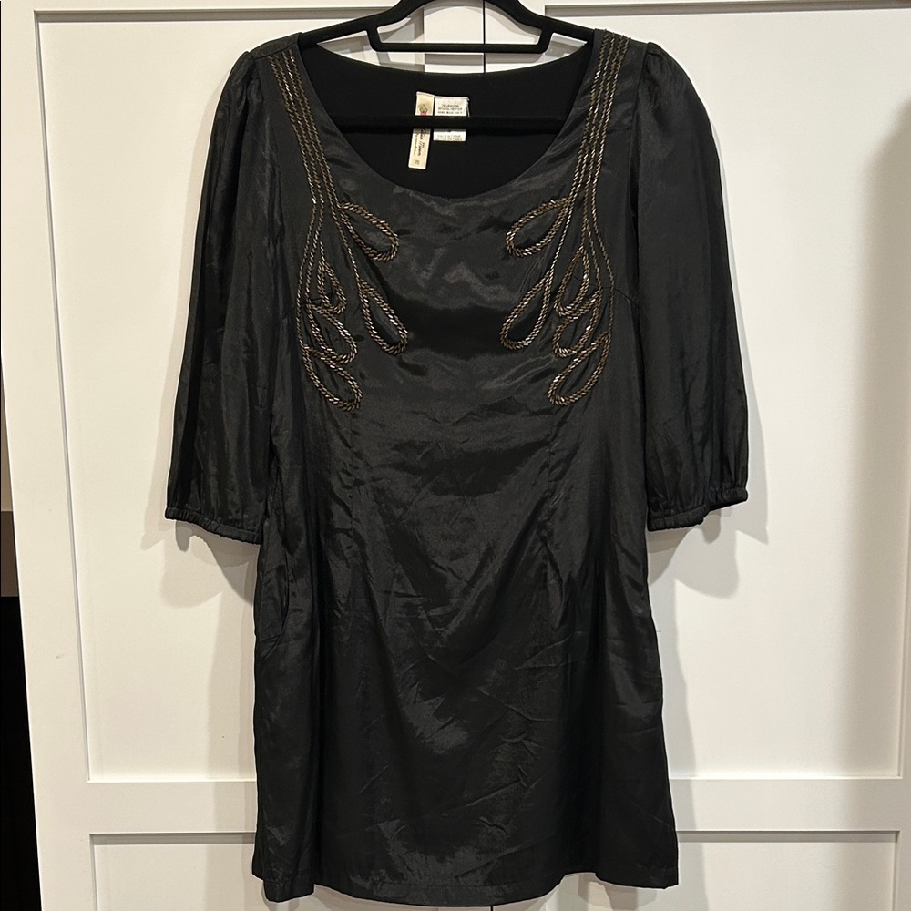 Alice Moon Black Dress with Gold Embellishments